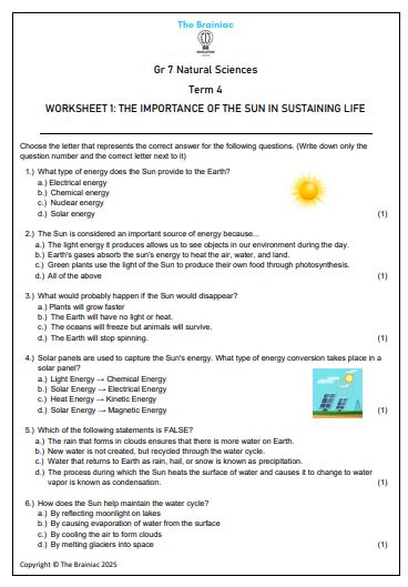 Gr 7 NS Worksheets - Term 4