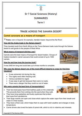 Gr 7 SS (History) Summaries - Term 1