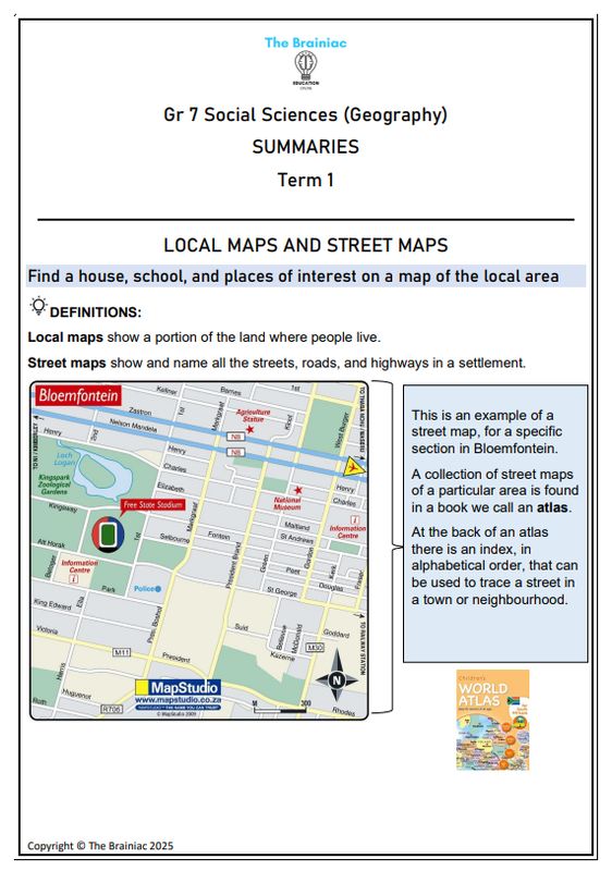 Gr 7 SS (Geography) Summaries - Term 1