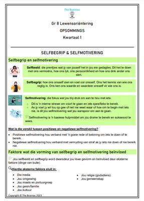 Gr 8 LO Opsommings - Kwartaal 1