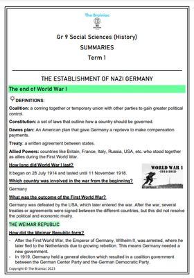 Gr 9 SS (History) Summaries - Term 1