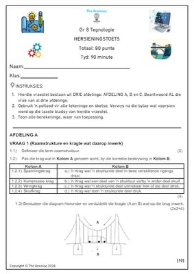 Gr 8 Tegnologie Hersieningstoets - Kwartaal 2