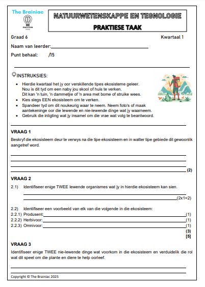 Gr 6 NWT Praktiese Taak - Kwartaal 1