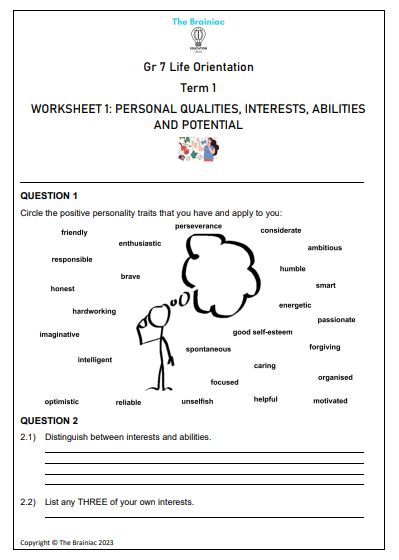 Gr 7 LO Worksheets - Term 1