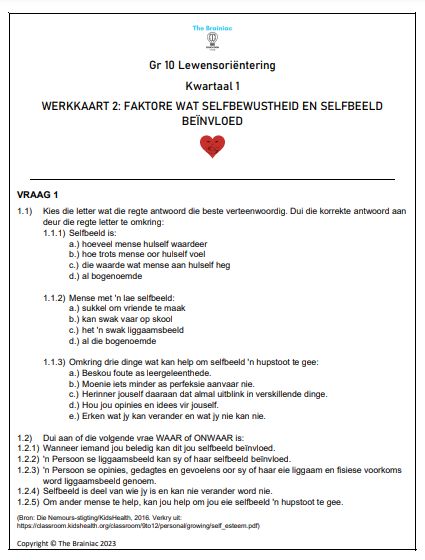Gr 10 LO Werkkaarte - Kwartaal 1