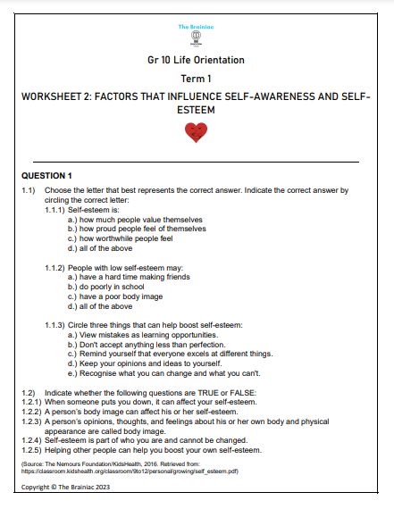 Gr 10 LO Worksheets - Term 1