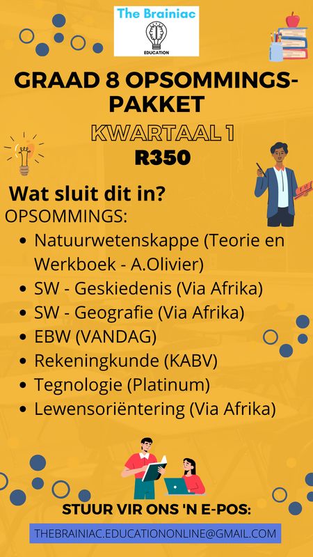 Gr 8 Opsommings Pakket - Kwartaal 1
