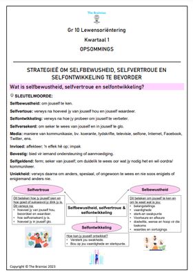 Gr 10 LO Opsommings - Kwartaal 1