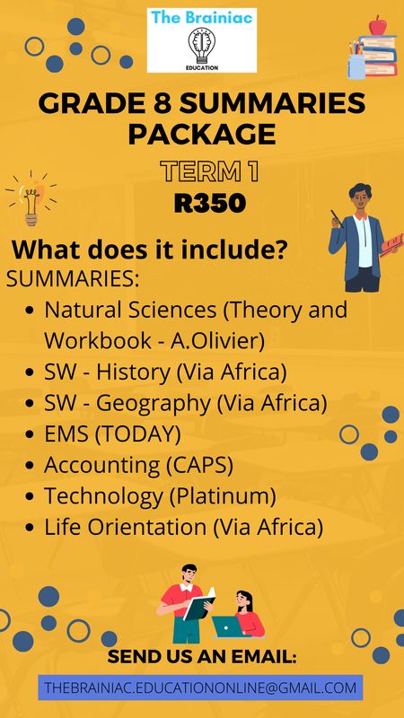 Gr 8 Summaries Package - Term 1