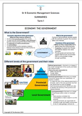 Gr 8 EMS Summaries - Term 1