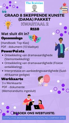 Gr 8 Skeppende Kunste (Drama) Pakket - Kwartaal 2