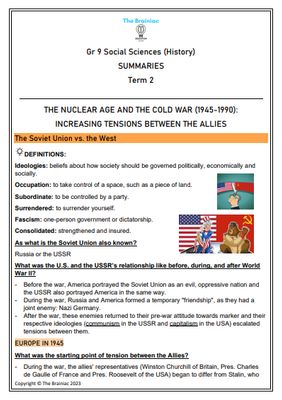 Gr 9 SS (History) Summaries - Term 2