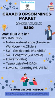 Gr 9 Opsommings Pakket - Kwartaal 2