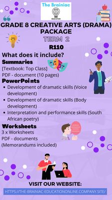 Gr 8 Creative Arts (Drama) Package - Term 2