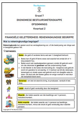 Gr 7 EBW Opsommings - Kwartaal 2