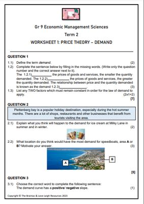 Gr 9 EMS Worksheets - Term 2