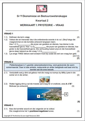 Gr 9 EBW Werkkaarte - Kwartaal 2