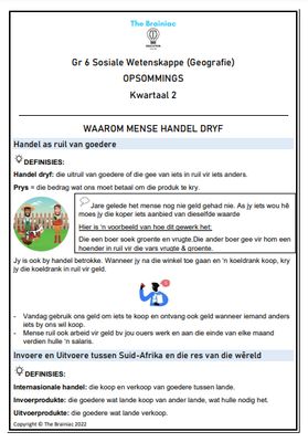 Gr 6 SW (Geografie) Opsommings - Kwartaal 2