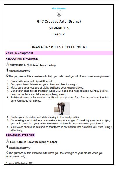 Gr 7 Drama Summaries - Term 2