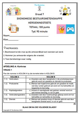 Gr 7 EBW Hersieningstoets - Kwartaal 2