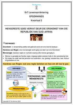 Gr 7 LO Opsommings - Kwartaal 2