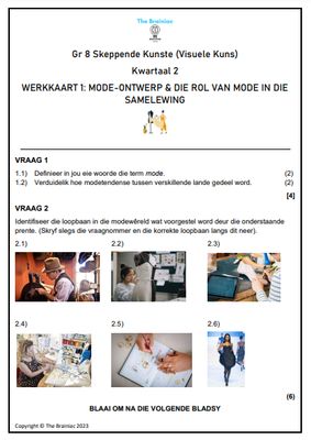 Gr 8 Visuele Kuns Werkkaarte - Kwartaal 2