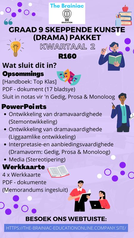Gr 9 Skeppende Kunste (Drama) Pakket - Kwartaal 2