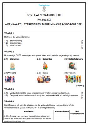 Gr 5 Lewensvaardigheid Werkkaarte - Kwartaal 2
