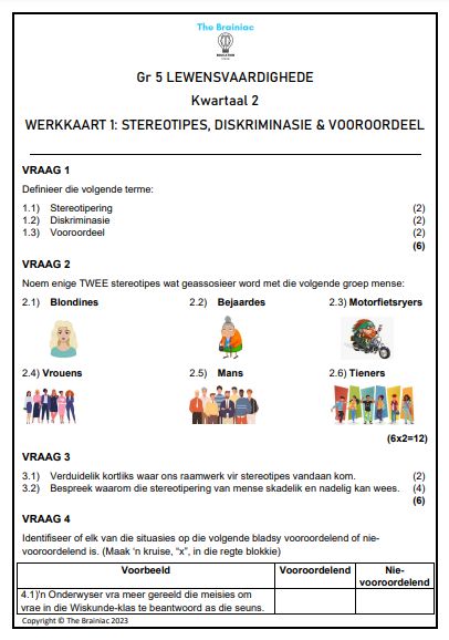 Gr 5 Lewensvaardigheid Werkkaarte - Kwartaal 2
