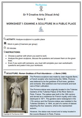Gr 9 Visual Arts Worksheets - Term 2