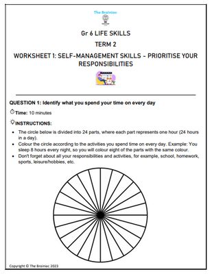 Gr 6 Life Skills Worksheets - Term 2