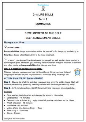 Gr 6 Life Skills Summaries - Term 2