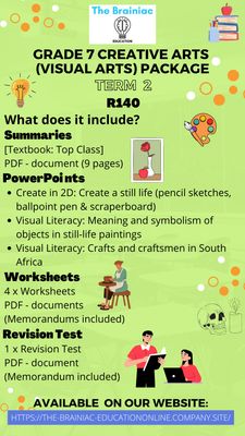 Gr 7 Creative Arts (Visual Arts) Package - Term 2
