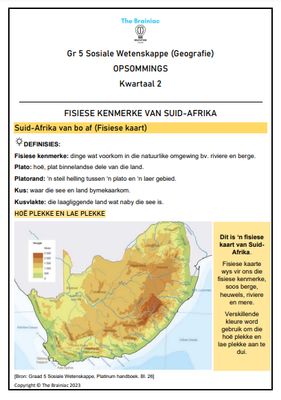 Gr 5 SW (Geografie) Opsommings - Kwartaal 2