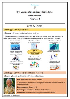 Gr 4 SW (Geskiedenis) Opsommings - Kwartaal 2