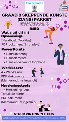 Gr 8 Skeppende Kunste (Dans) Pakket - Kwartaal 3