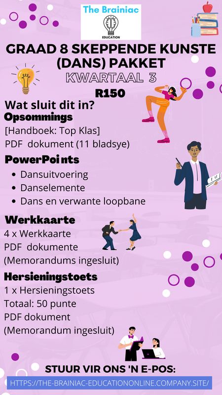 Gr 8 Skeppende Kunste (Dans) Pakket - Kwartaal 3