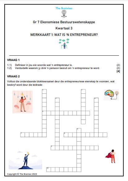 Gr 7 EBW Werkkaarte - Kwartaal 3