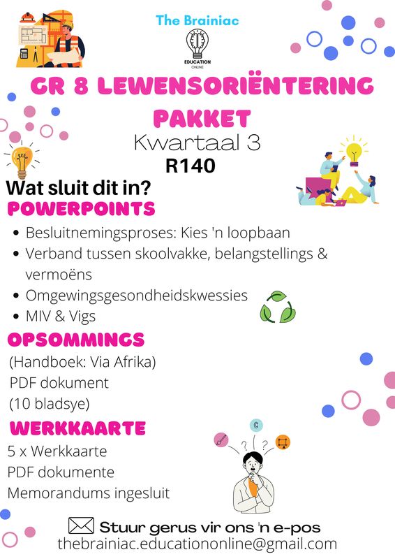 Gr 8 Lewensoriëntering Pakket - Kwartaal 3