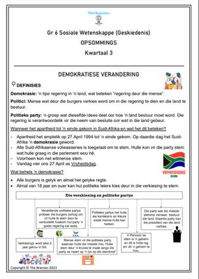 Gr 6 SW (Geskiedenis) Opsommings - Kwartaal 3
