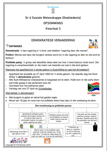 Gr 6 SW (Geskiedenis) Opsommings - Kwartaal 3