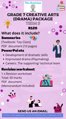 Gr 7 Creative Arts (Drama) Package - Term 3