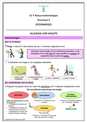 Gr 9 NW Opsommings - Kwartaal 3