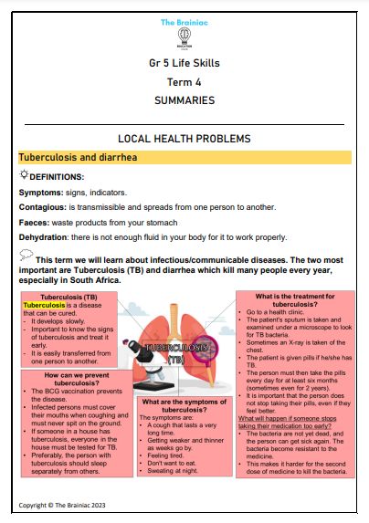 Gr 5 Life Skills Summaries - Term 4
