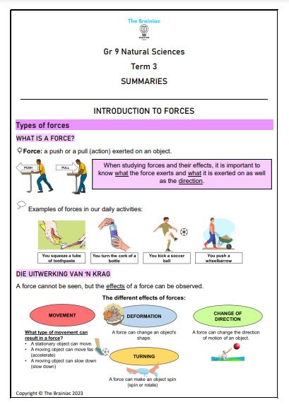 Gr 9 NS Summaries - Term 3