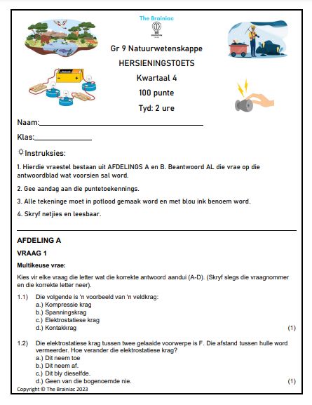 Gr 9 NW Hersieningstoets - Kwartaal 4