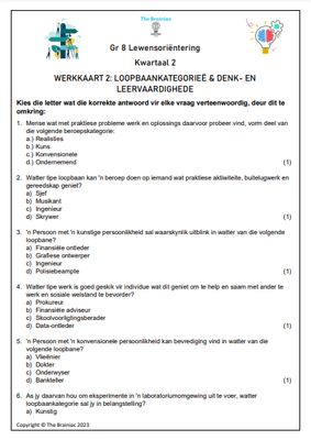 Gr 8 LO Werkkaarte - Kwartaal 2