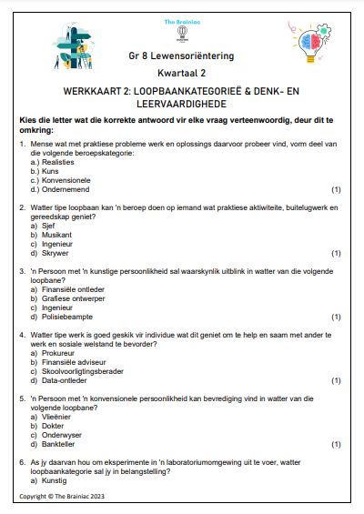 Gr 8 LO Werkkaarte - Kwartaal 2