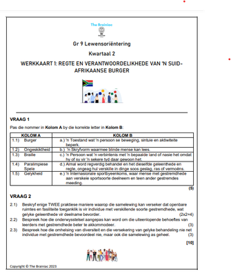 Gr 9 LO Werkkaarte - Kwartaal 2