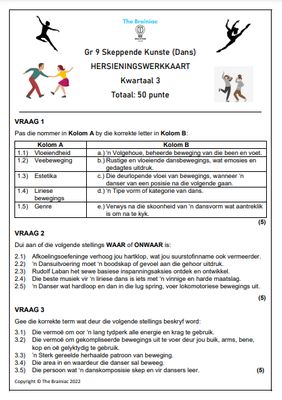 Gr 9 Dans Hersieningswerkkaart - Kwartaal 3